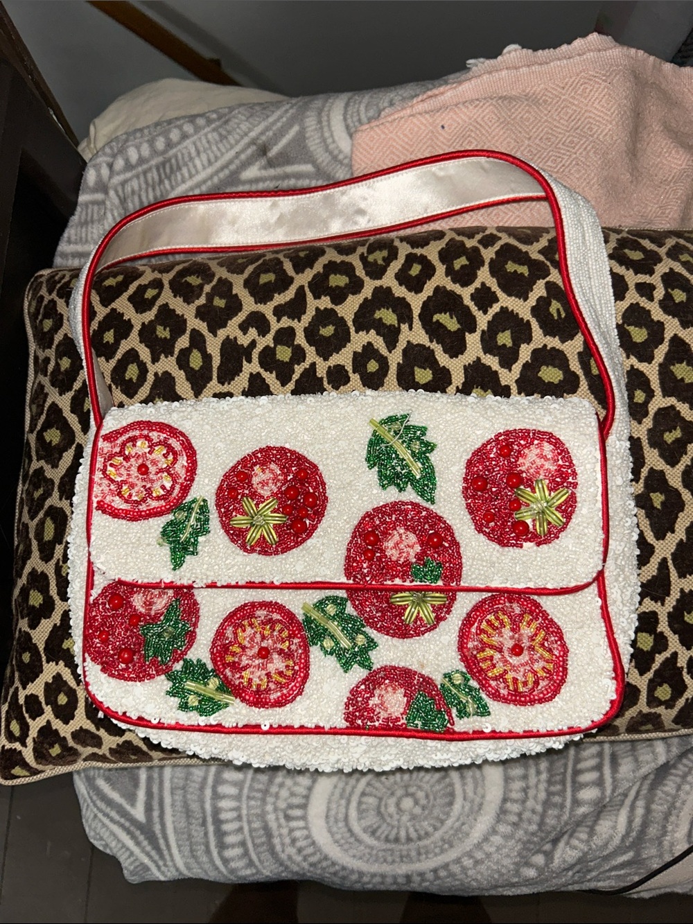 Beaded tomato bag